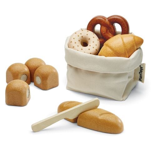 PLAN TOYS BREAD SET パンセット 3628 おままごと ブレッド 木製 パン屋さんごっこ プラントイ