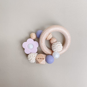 LABRO 歯がため 花柄 フラワー 木製 木のおもちゃ ファーストトイ 歯固め 日本製 ラブロ 天然木