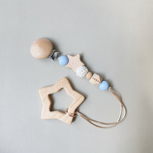 LABRO 星とトイホルダー セット 赤ちゃんのおもちゃ 木製歯固め トイクリップ シリコン 日本製 ラブロ