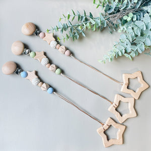 LABRO 星とトイホルダー セット 赤ちゃんのおもちゃ 木製歯固め トイクリップ シリコン 日本製 ラブロ