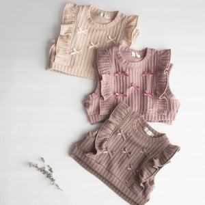 coto cotte ニットソー リボン ベスト 80cm 90cm 722-674026