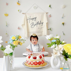 Hanamei バースデー タペストリー A 誕生日 飾りつけ 壁掛け インテリア ウォールデコレーション フォトブース 装飾 ハナメイ