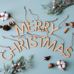 Hanamei クリスマス レター オーナメント ウッドバナー ツリー CHRISTMAS 木製 ガーランド 日本製 ハナメイ