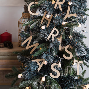 Hanamei クリスマス レター オーナメント ウッドバナー ツリー CHRISTMAS 木製 ガーランド 日本製 ハナメイ