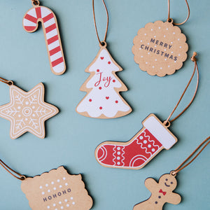 Hanamei クリスマス ウッド オーナメント モチーフ クリスマスツリー 飾り付け 木製 ツリー ハナメイ