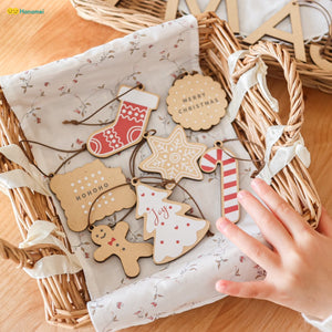 Hanamei クリスマス ウッド オーナメント モチーフ クリスマスツリー 飾り付け 木製 ツリー ハナメイ