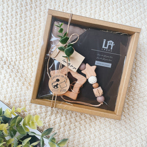 LABRO ベビーギフトセット トイクリップ＆ウッドトイ 木馬 おうまさん タオル ファーストトイ ラブロ