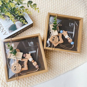 LABRO ベビーギフトセット トイクリップ＆ウッドトイ 木馬 おうまさん タオル ファーストトイ ラブロ