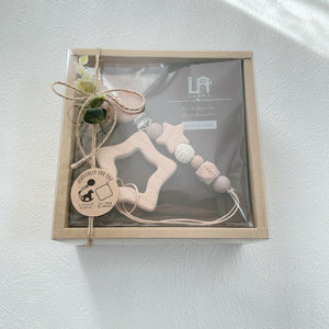 LABRO ベビーギフトセット トイクリップ＆ウッドトイ 木馬 おうまさん タオル ファーストトイ ラブロ