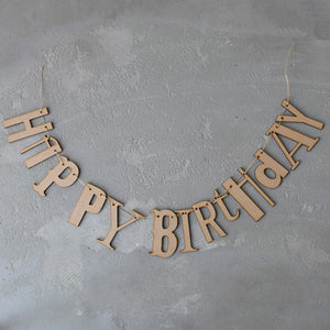 MOONTIC HAPPY BIRTHDAY ガーランド【ヴィンテージレター 加工ウッドバナー】 お誕生日 バースデー ムーンティック
