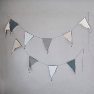 MOONTIC ファブリックガーランド グレイッシュブルー 全長2.8m コットン お誕生日ガーランド バースデー