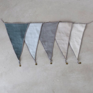 MOONTIC ファブリックガーランド グレイッシュブルー 全長2.8m コットン お誕生日ガーランド バースデー