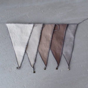 MOONTIC ファブリックガーランド ウォームグレー 全長2.8m コットン お誕生日ガーランド バースデー ムーンティック