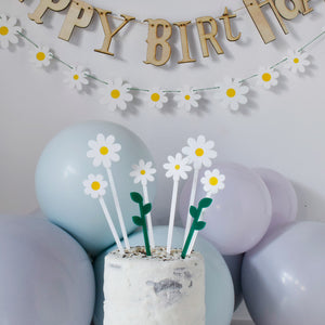MOONTIC ケーキトッパー Daisy デイジー フラワー&リーフ 8本set パーティー ムーンティック