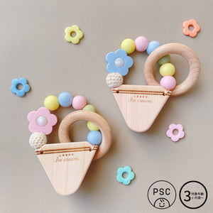 LABRO アイスクリーム ティーサー お花 カラフルフラワー 歯がため 木製 木のおもちゃ ファーストトイ 日本製 ラブロ
