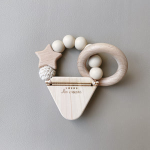 LABRO アイスクリーム 星 ティーザー 木製 歯固め 赤ちゃんのおもちゃ 日本製 ラブロ