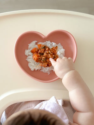 kawaii&born ハート型 シリコンプレート [003]  離乳食 食器  吸盤タイプ くっつくお皿 2024