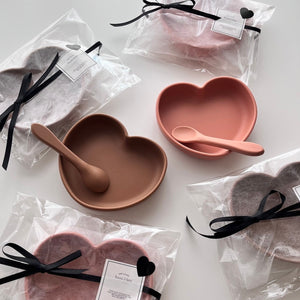 kawaii&born ハート型 シリコンプレート [003]  離乳食 食器  吸盤タイプ くっつくお皿 2024