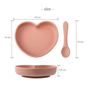 kawaii&born ハート型 シリコンプレート [003]  離乳食 食器  吸盤タイプ くっつくお皿 2024
