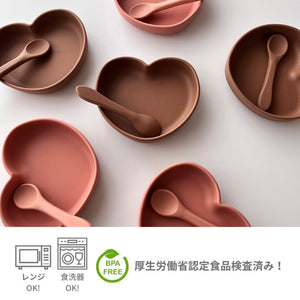 kawaii&born ハート型 シリコンプレート [003]  離乳食 食器  吸盤タイプ くっつくお皿 2024