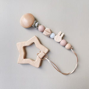 LABRO プチうさぎトイクリップ＆星の歯固め 日本製 木製 木のおもちゃ ファーストトイ ラブロ