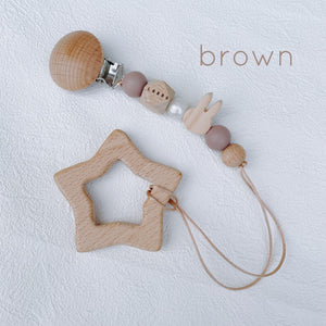 LABRO プチうさぎトイクリップ＆星の歯固め 日本製 木製 木のおもちゃ ファーストトイ ラブロ