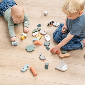 Done by Deer ビルディングブロックセット 34ピース つみき ディアフレンズ Building block set 34 pcs - Deer friends - Colour mix ダンバイディア