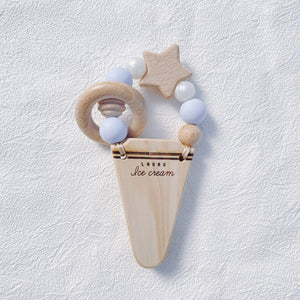 LABRO アイスクリーム 星 歯固め 木製 木のおもちゃ シリコンビーズ ファーストトイ ラブロ 天然木