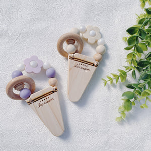 LABRO アイスクリーム 花 歯固め 木製 木のおもちゃ シリコンビーズ ファーストトイ パステル ラブロ 天然木