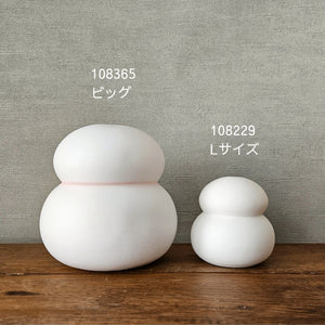 鏡餅 オブジェとしても使える半磁器のLEDライト 【ビッグサイズ】 電池式 お正月飾り 正月 雪だるま クリスマス サンタ帽子 shesay 108365