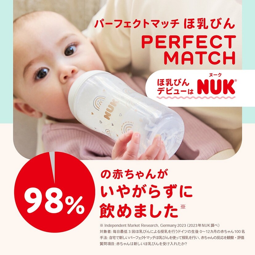NUK ヌーク パーフェクトマッチ ほ乳びん (プラスチック製) 260ml くまのプーさん 適温目盛り付き FDNK10742042