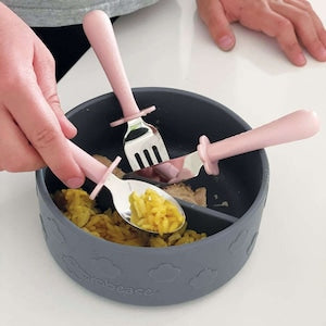 Grabease グラビーズ  シリコンボウル グレー Silicone Suction Bowl ベビー食器 離乳食