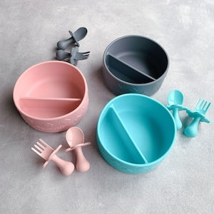 Grabease グラビーズ  シリコンボウル グレー Silicone Suction Bowl ベビー食器 離乳食