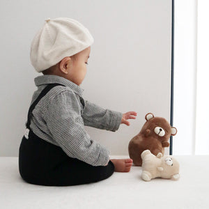 amanoppo ゆらゆら 親子でねんね -おきあがりこぼしとラトルのセット- くまさん ぬいぐるみ あまのっぽ