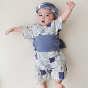 mocmof 帯付き 浴衣ロンパース 男の子 70cm 80cm 90cm 622-660071