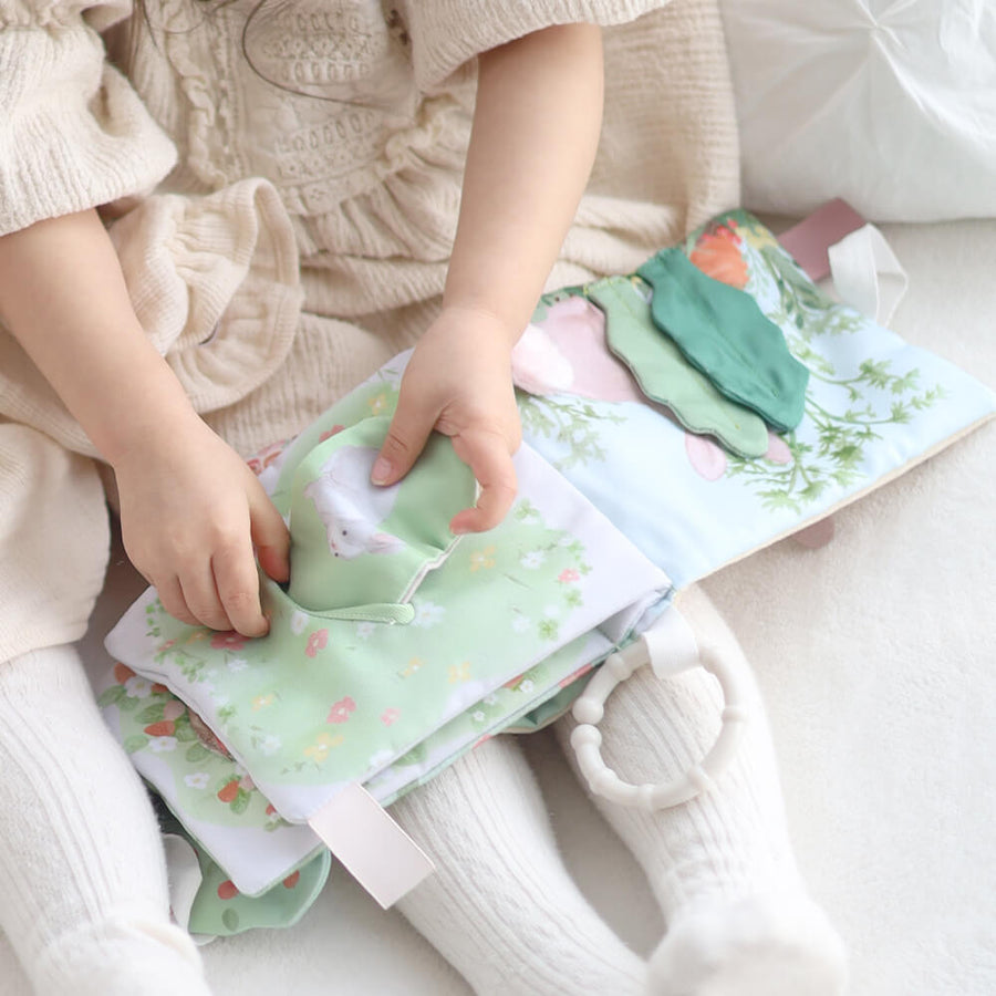 amanoppo ふんわりえほん BOX入 「うさぎたちのお茶会」 布絵本 あまのっぽ