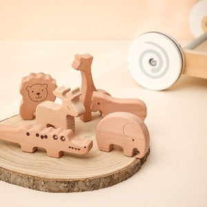 どうぶつ 積み木ブロック | Wood Animal Puzzles Toys アニマル 動物 つみき 230422