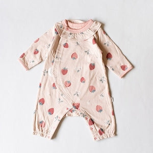 mocmof いちご柄かんたんロンパース 80cm ピンク ベビー服 622-651042