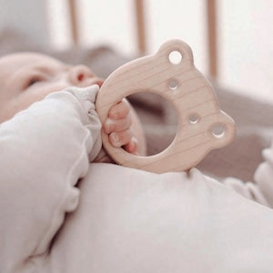 ooh noo Teether ティーサー 木製 歯固め くま さる かえる 天然木 オーノー