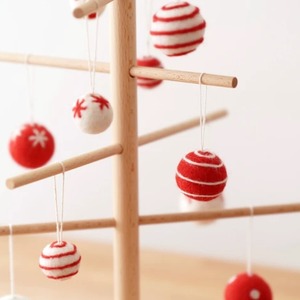 undyed+ 木製 クリスマスツリー＋フェルトオーナメント 木のツリー アンダイドプラス