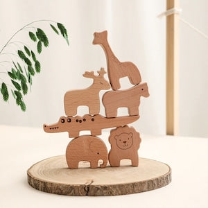 どうぶつ 積み木ブロック | Wood Animal Puzzles Toys アニマル 動物 つみき 230422