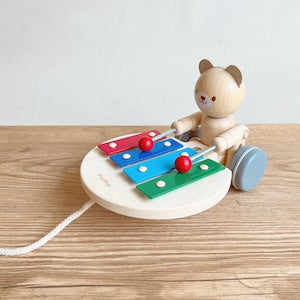 PLAN TOYS PULL-ALONG MUSICAL BEAR ミュージカルベアー 5271 プルトイ 楽器 プラントイ