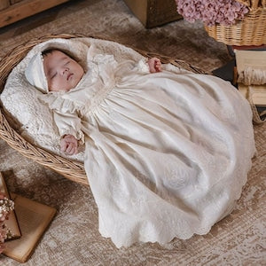 Amorosa mamma セレモニードレス クラシカルレース 3点セット 50-70cm 日本製 オーガニックコットン100% CAK027 アモローサマンマ