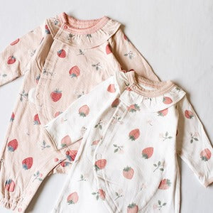 mocmof いちご柄かんたんロンパース 80cm ピンク ベビー服 622-651042