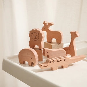 どうぶつ 積み木ブロック | Wood Animal Puzzles Toys アニマル 動物 つみき 230422