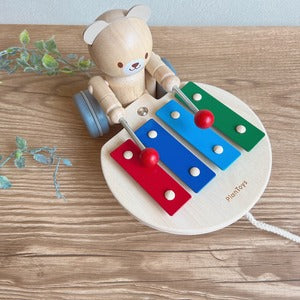PLAN TOYS PULL-ALONG MUSICAL BEAR ミュージカルベアー 5271 プルトイ 楽器 プラントイ