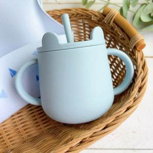 出産祝いに♪ ソーダカラー 5点セット ベビーセット ストローマグ お食事エプロン ベビーボール 木のおもちゃ トイホルダー