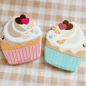 Love my lil 歯がため カップケーキ ブルー ピンク ラブマイリル