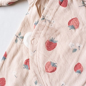 mocmof いちご柄かんたんロンパース 80cm ピンク ベビー服 622-651042