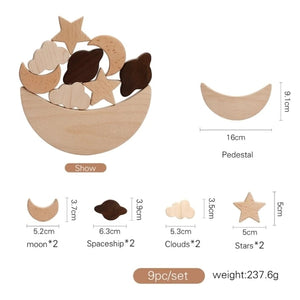 木製 バランストイ ＆ お空マーク 木のおもちゃ Wooden Balance Blocks